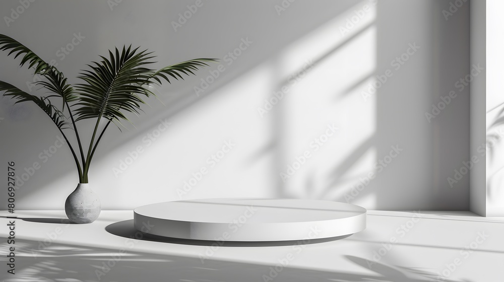 Poster 3d product unique platform in minimalistic style