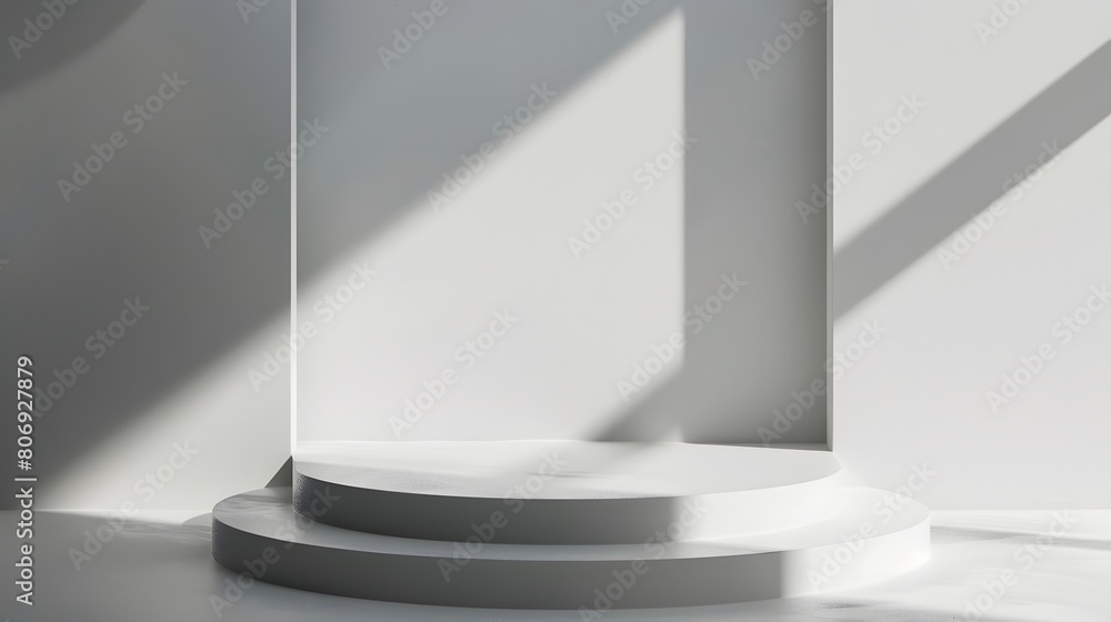 Aufkleber 3d product unique platform in minimalistic style
