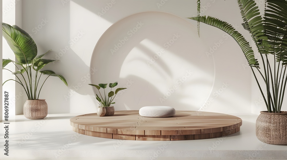 Poster 3d product unique platform in minimalistic style