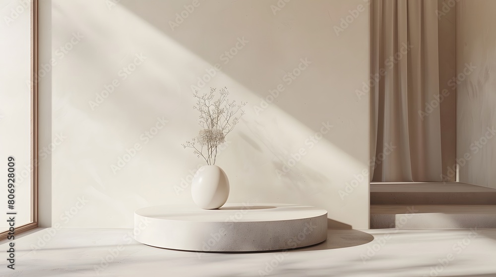 Poster 3d product unique platform in minimalistic style