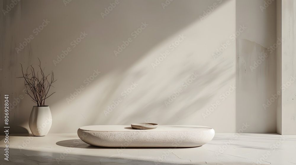 Poster 3d product unique platform in minimalistic style