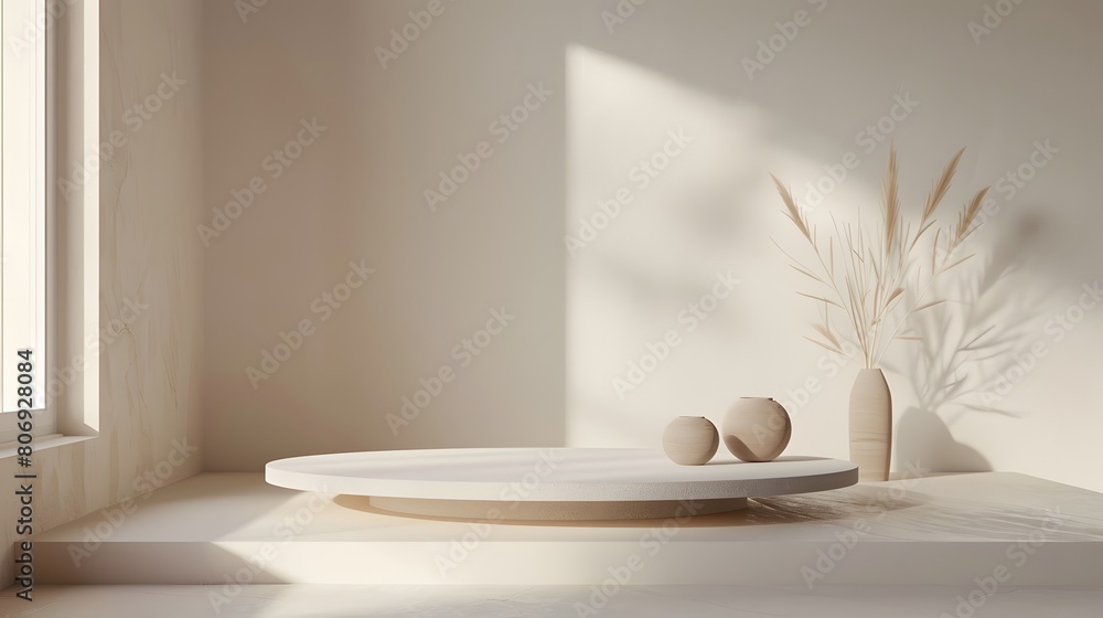 Poster 3d product unique platform in minimalistic style