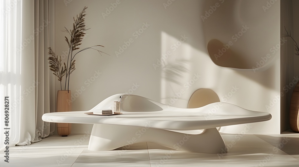 Poster 3d product unique platform in minimalistic style