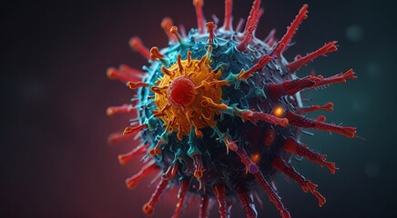 a close up of a virus