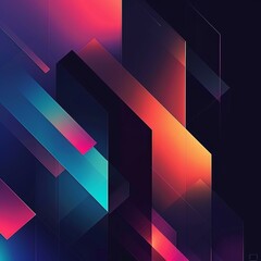 Geometric Synthwave Background Illustration
