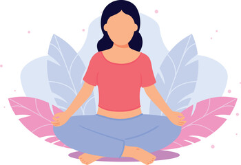 The girl is meditating for herself.