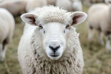 a fat white sheep at the farm at the time of eid al adha