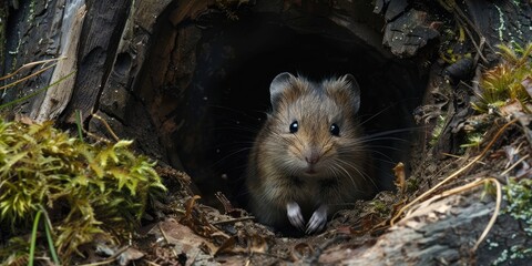 From the Burrows Edge, Voles Burrow Glimpse, A Glimpse from the Burrow - obrazy, fototapety, plakaty