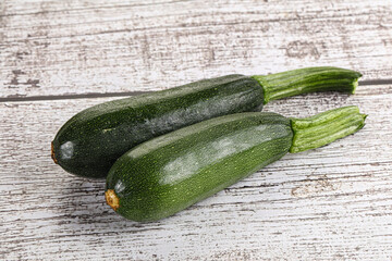 Sliced raw young green zucchini