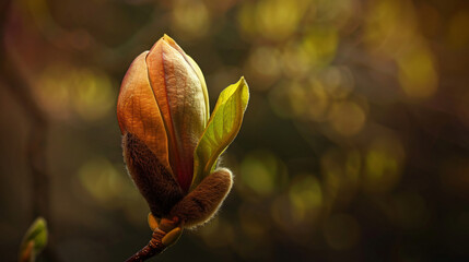 Springtime magnolia bud
