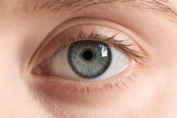 Macro photo of woman with beautiful eyes