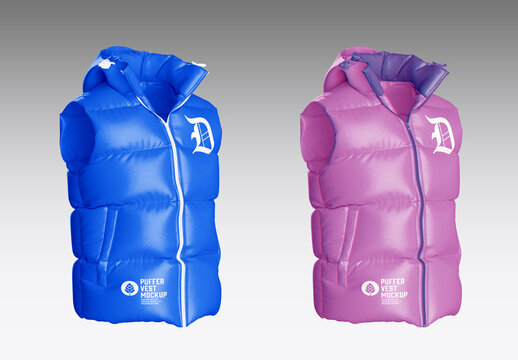 Nylon Men's Down Vest Mockup