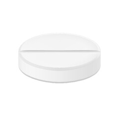 Antibiotic pills isolated on white background. Collection of oval, round and capsule shaped tablets. Medicine and drugs. Realistic 3d Vector illustration