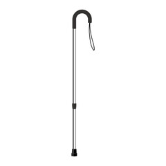 Set of mobility aids including walker, walking sticks and crutches. Telescopic metal canes, wooden cane, cane with additional support, telescopic crutch, wooden crutch. Medical devices. Vector flat