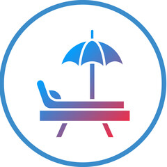 Beach Chair Icon Style