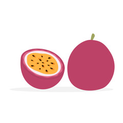 Passion fruit, maracuya. Tropical sweet healthy dessert. Healthy food. Vector illustration design