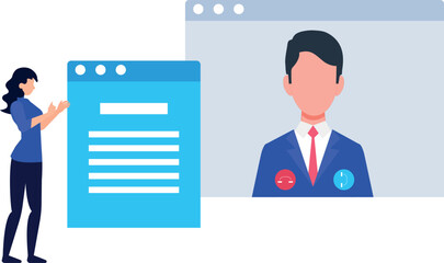 Girl talking to boy online.