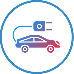 Electric Car Icon Style