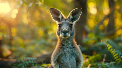 Close-up of kangaroo in lush natural setting