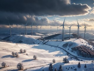 sunset in the winter