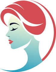 woman face logo design, Woman face icon vector. beauty logo design template, Beauty salon, and hair treatment silhouette logo