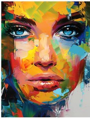 portrait of a woman with painted face