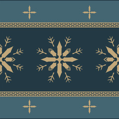 Flower seamless pattern yellow tone and ocean background set 7 number 7