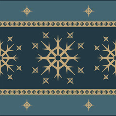 Flower seamless pattern yellow tone and ocean background set 7 number 9