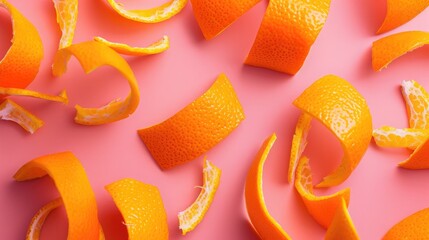 Soft pink background featuring a bright orange texture reminiscent of orange peel.