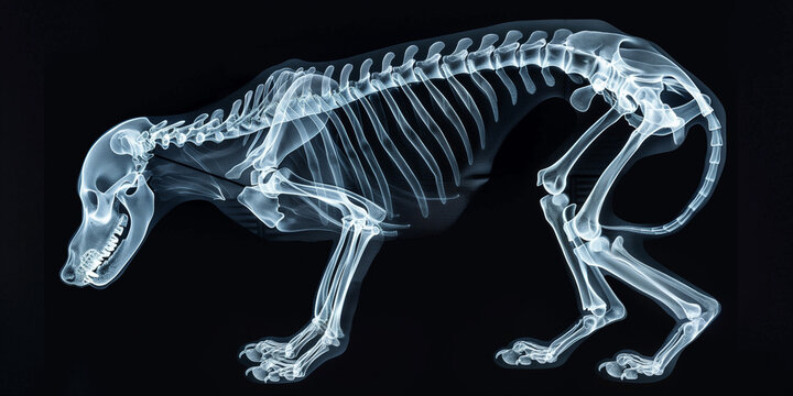 Dog Full Body Skeleton X-Ray Lateral View