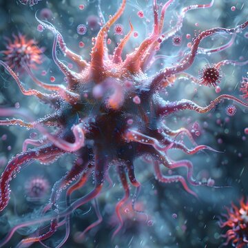Microscopic Visualization of Virus Commandeering Human Cell Mechanisms Disrupting Functions in