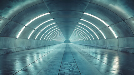 Spacious, stylish empty tunnel for high-end branding mockups.