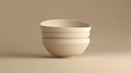 Elegant Simplicity: Stack of Minimalist Ceramic Bowls for Stylish Serving