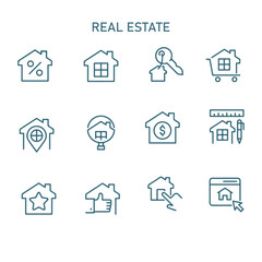 real estate vector line icons set , home vector icon , house vector 