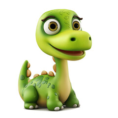 Fototapeta premium Joyful Dinosaur: Smiles in Playful Plastic on transparent Background