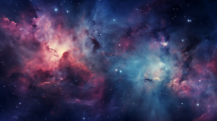 Naklejka premium Stunning Digital Nebula in Shades of Purple and Blue