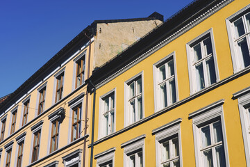 Street facades of Oslo in early May.