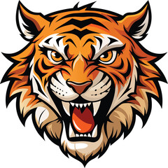 tiger head vector logo, tiger mascot logo, tiger head mascot logo esport design,  Wild Tiger, E-sports Game Logo Template