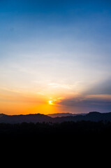 the sunset sky is orange and beautiful