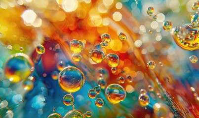 Water splashes and bubbles abstract background