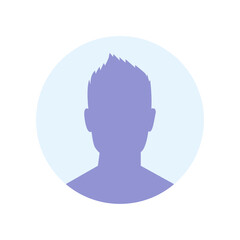 Vector flat illustration in purple-blue gradations. Avatar, user profile, person icon, profile picture. Suitable for social media profiles, icons, screensavers and as a template.