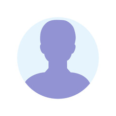 Vector flat illustration in purple-blue gradations. Avatar, user profile, person icon, profile picture. Suitable for social media profiles, icons, screensavers and as a template.