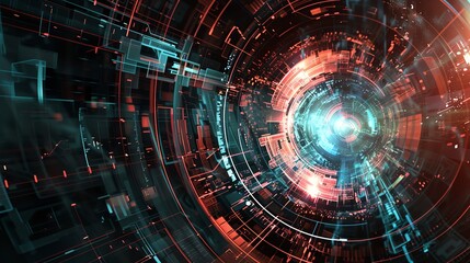 Obraz premium futuristic Visual digital technology background