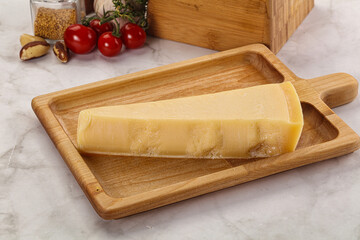 Hard parmesan cheese piece triangle