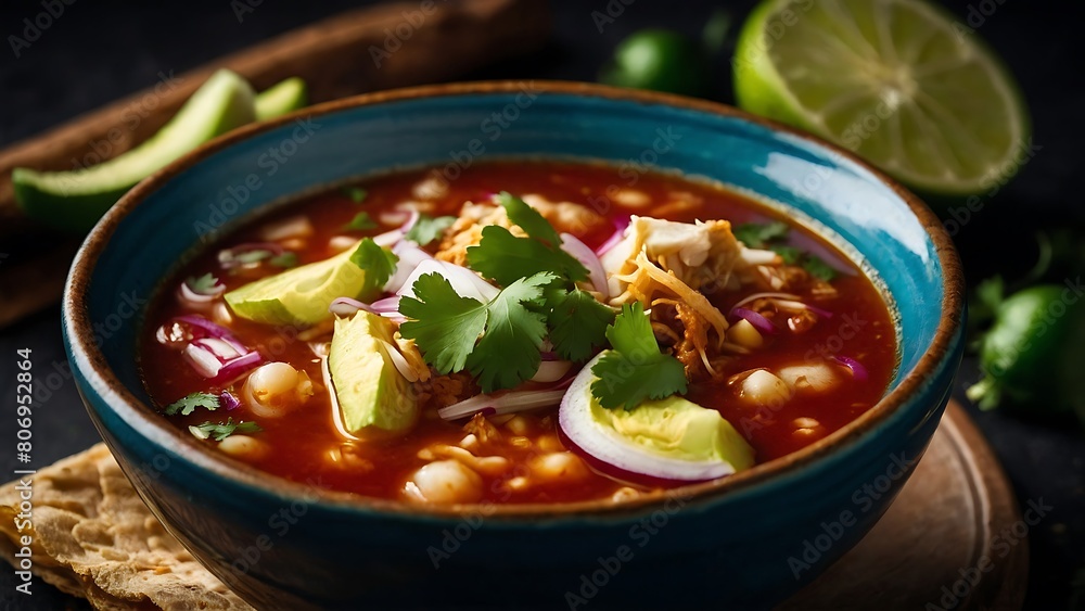 Sticker Delicious And traditional Homemade Mexican Pozole Soup
 - Stickers