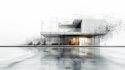 Architecture templates for presentation, graphic design, AI generated