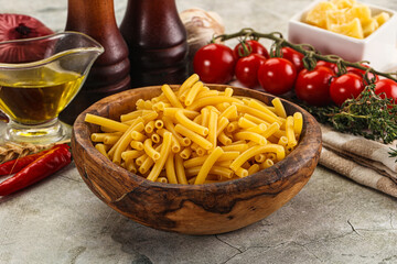 Italian pasta Maccherony for cooking
