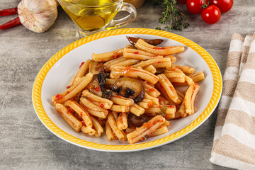 Italian cuisine - casafecce with mushrooms