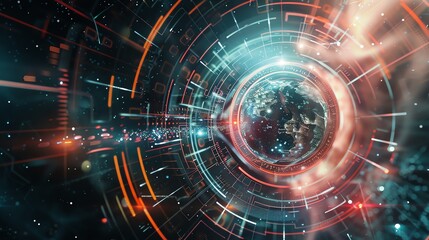 Obraz premium futuristic Visual digital technology background