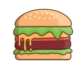 Burger Hamburger Cheeseburger Vector Illustration 